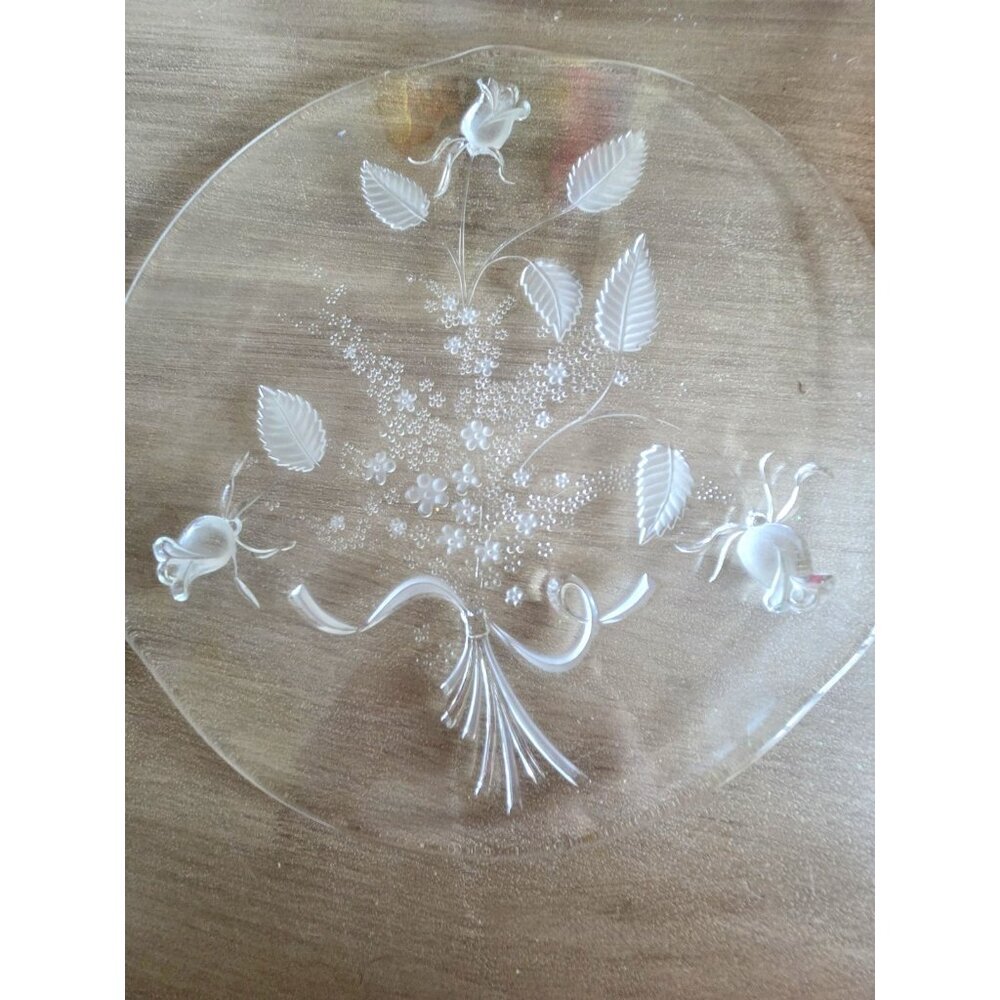 Rose Bouquet Cake Platter 12.5" Frosted